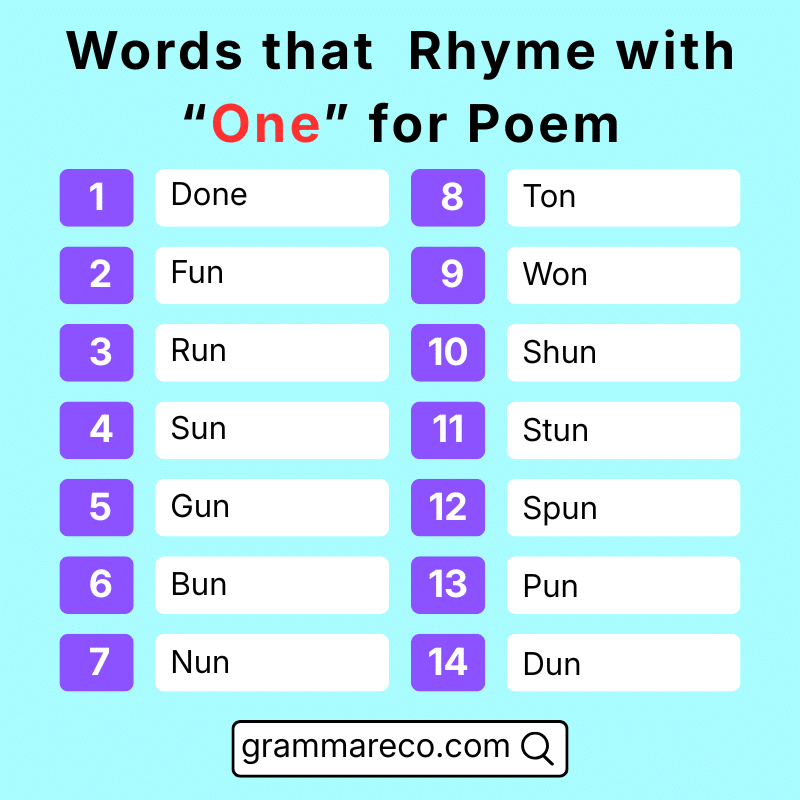 Rhymes with One Poem for Kindergarten