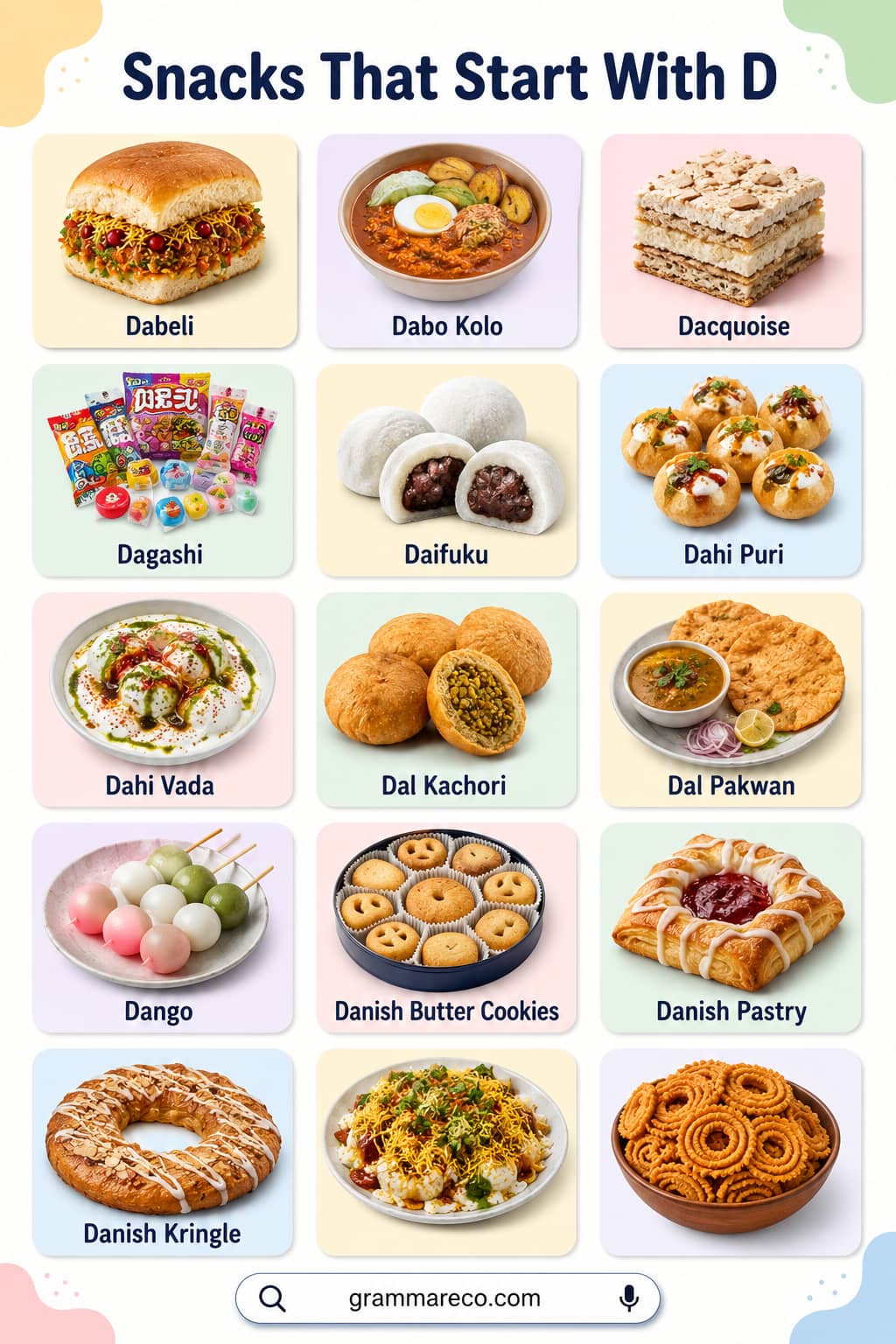 List Of Snacks That Starting With D