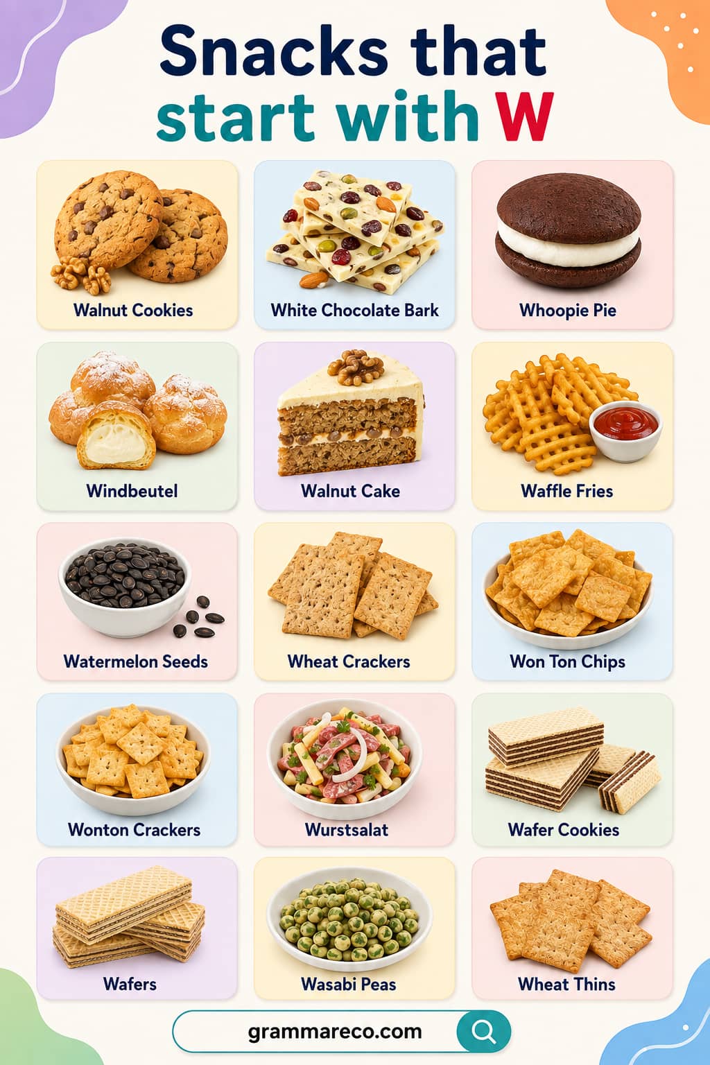 List of Snacks That Start With W and Pictures