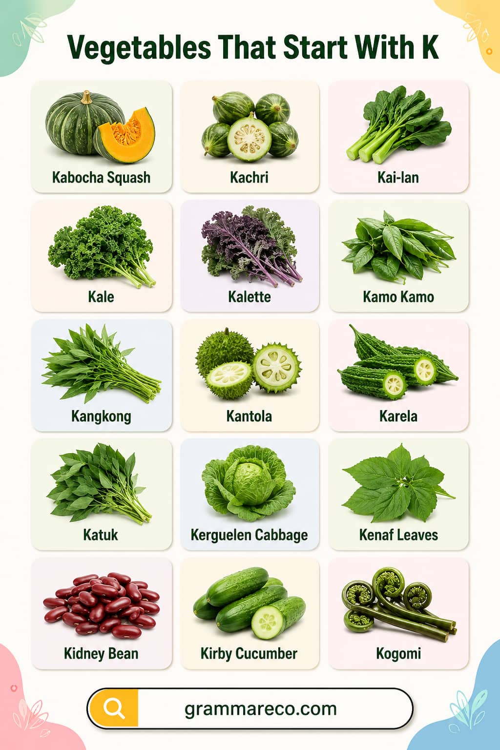 List of Vegetables Starting with K with Pictures