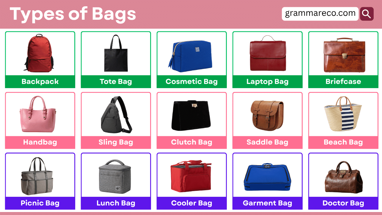 100+ Types of Bags with Pictures Explained: Different Bag Styles and ...